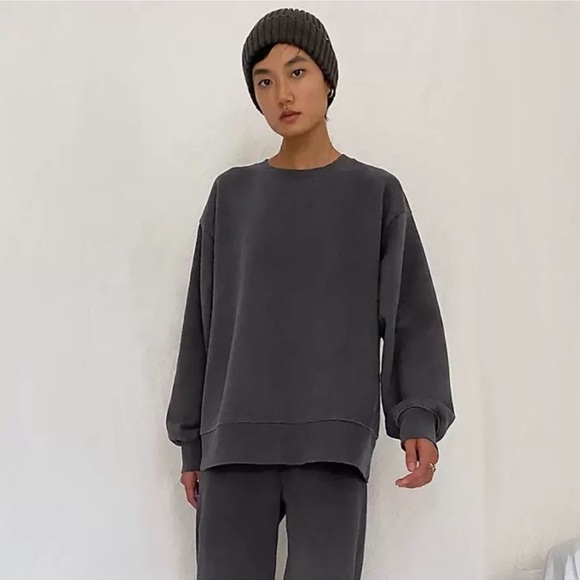 Aritzia TNA Cozy Fleece Boyfriend Crew Sweatshirt - Overdye Sagesse - Picture 6 of 6